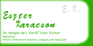 eszter karacson business card